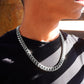 10MM MIAMI CUBAN ICED LOCK CHAIN - WHITE GOLD