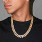 15MM BAGUETTE CUBAN LINK CHAIN - GOLD