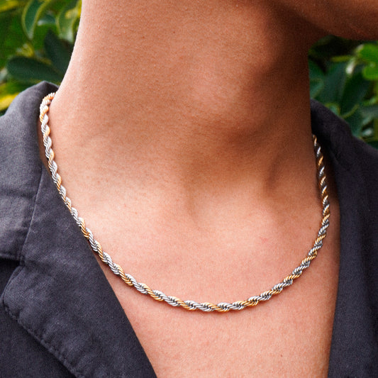 3MM ROPE CHAIN - TWO TONE