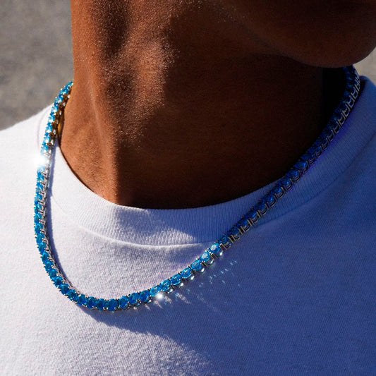 5MM TENNIS CHAIN - BLUE