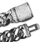 10MM MIAMI CUBAN ICED LOCK CHAIN - WHITE GOLD