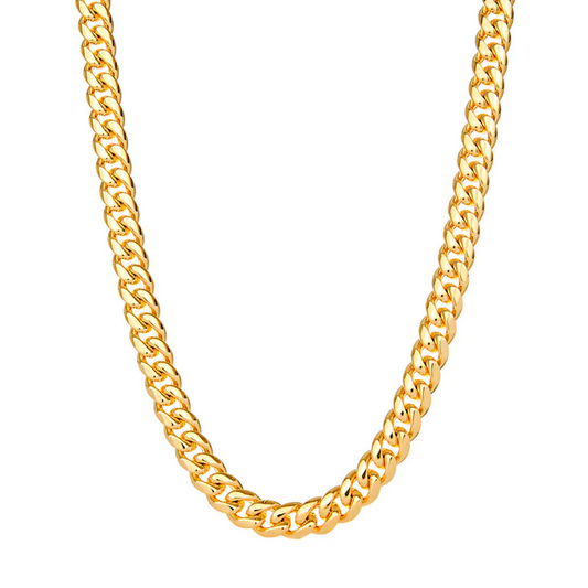 10MM MIAMI CUBAN ICED LOCK CHAIN - GOLD