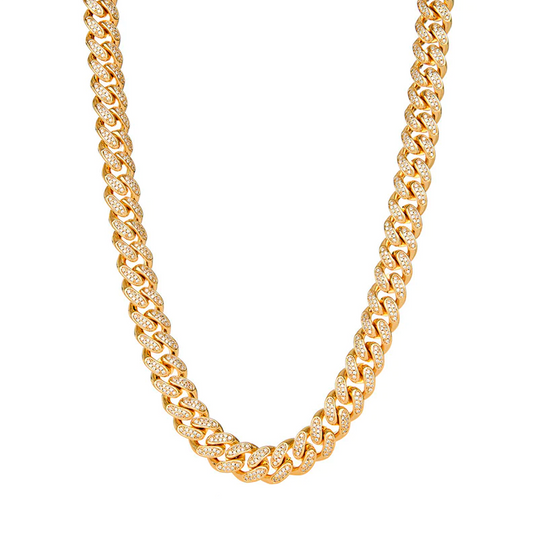 12MM ICED MIAMI CUBAN LINK CHAIN - GOLD