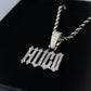 CUSTOM TRAP FONT PENDANT - WHITE GOLD