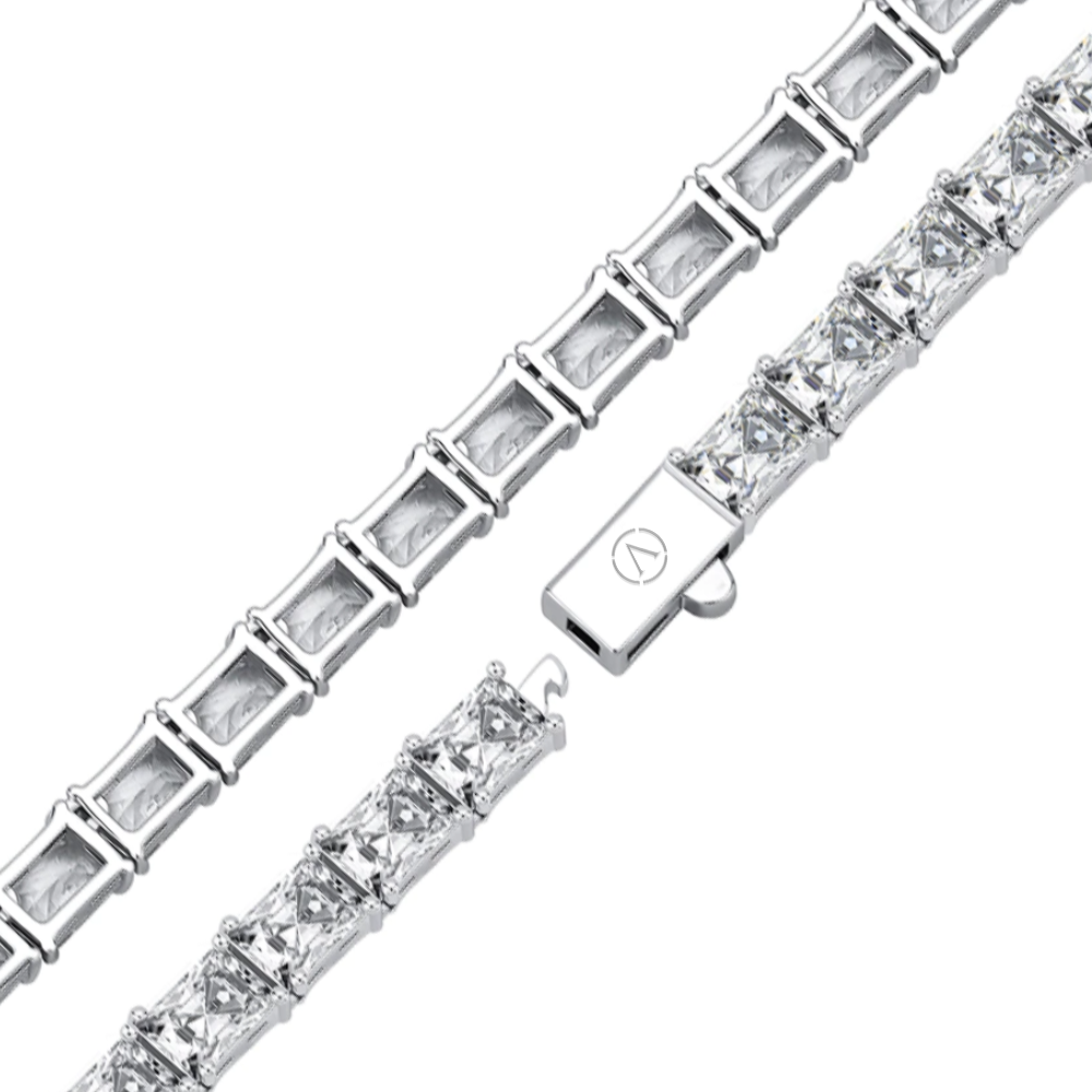 5MM BAGUETTE TENNIS CHAIN - WHITE GOLD