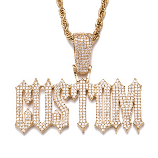 CUSTOM TRAP FONT PENDANT - GOLD