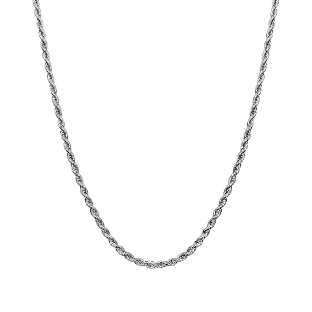 3MM ROPE CHAIN - WHITE GOLD