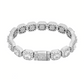 10MM CLUSTERED TENNIS BRACELET - WHITE GOLD