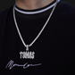 CUSTOM TRAP FONT PENDANT - WHITE GOLD